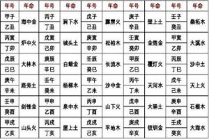 六十甲子納音表，六十甲子納音詳細解釋！